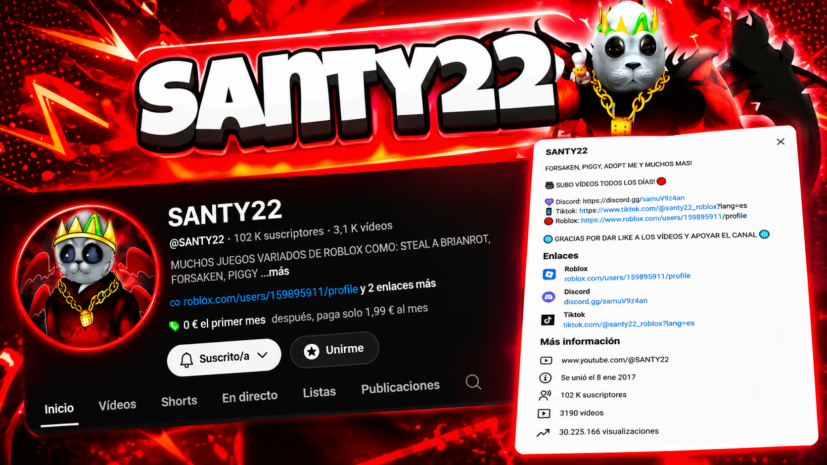 Portada de YouTube de Santy Ruiz
