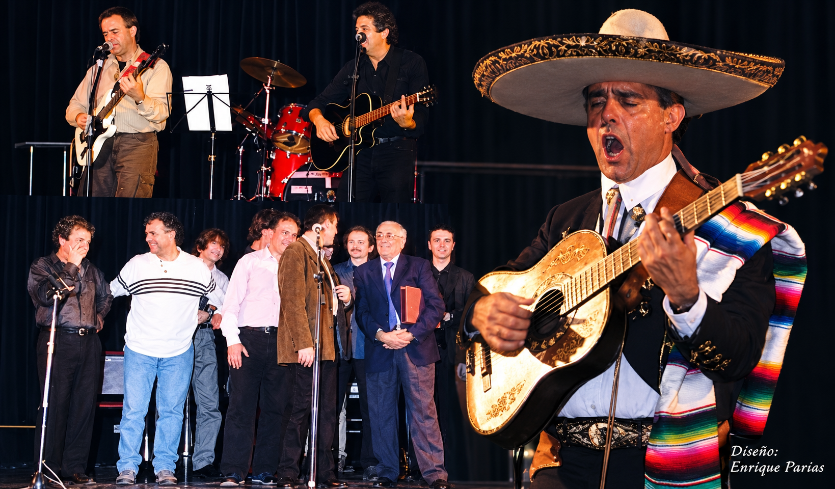 Juancho Ruiz El Charro junto a Chema Purón durante La Noche del Pop Riojano de 1998
